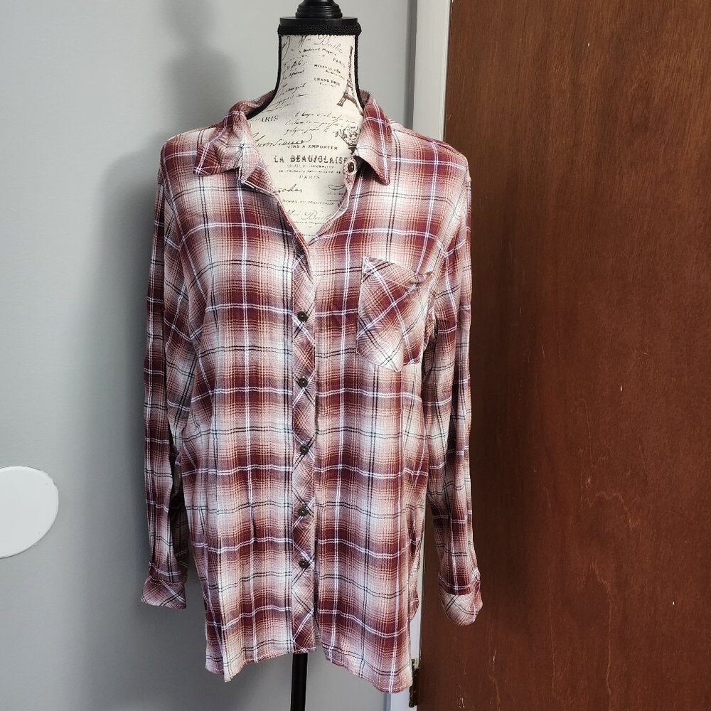NWOT Sonoma, Plaid Button-down Top